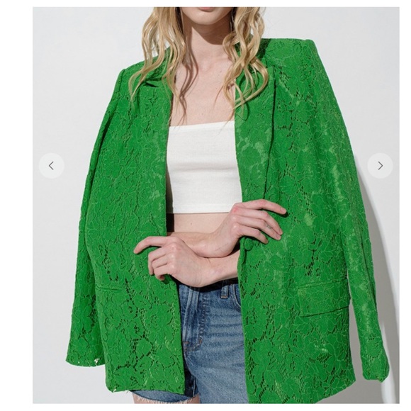 02 MOST BEAUTIFUL Lace Open Blazer Jacket - Picture 2 of 3